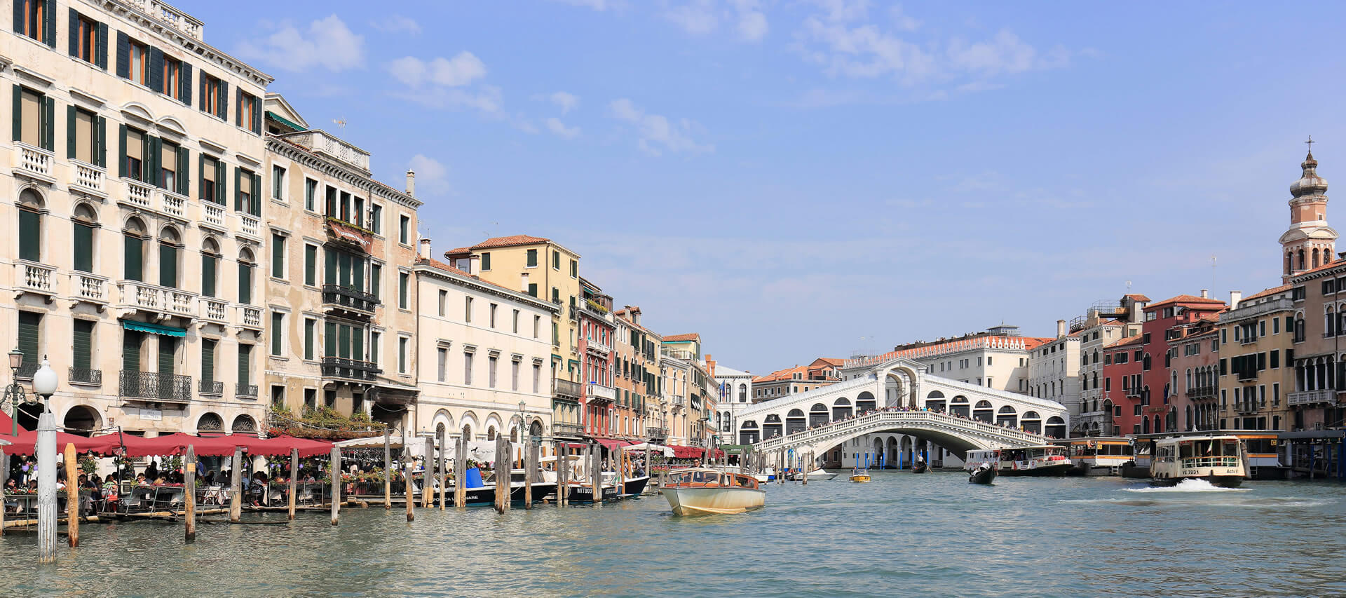 Venice in autumn, with the Rialto Bridge